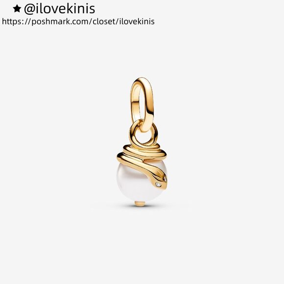 Pandora Snake Pearlescent Mini Dangle Charm - Picture 1 of 6